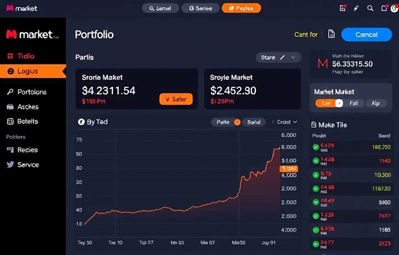Market Maven user interface showing portfolio dashboard with Indian stock market data